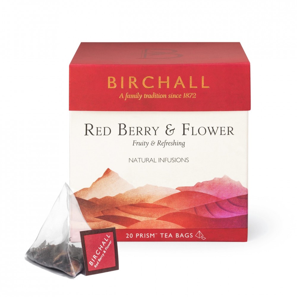 Birchall Red Berry & Flower Prism Tea Bags